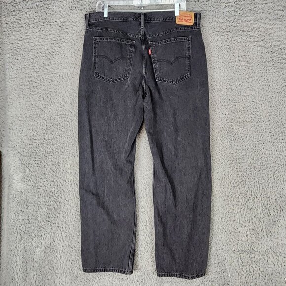 Levis Jeans Womenx 32 Black Cotton High Rise Low Pro Straight - Picture 1 of 12